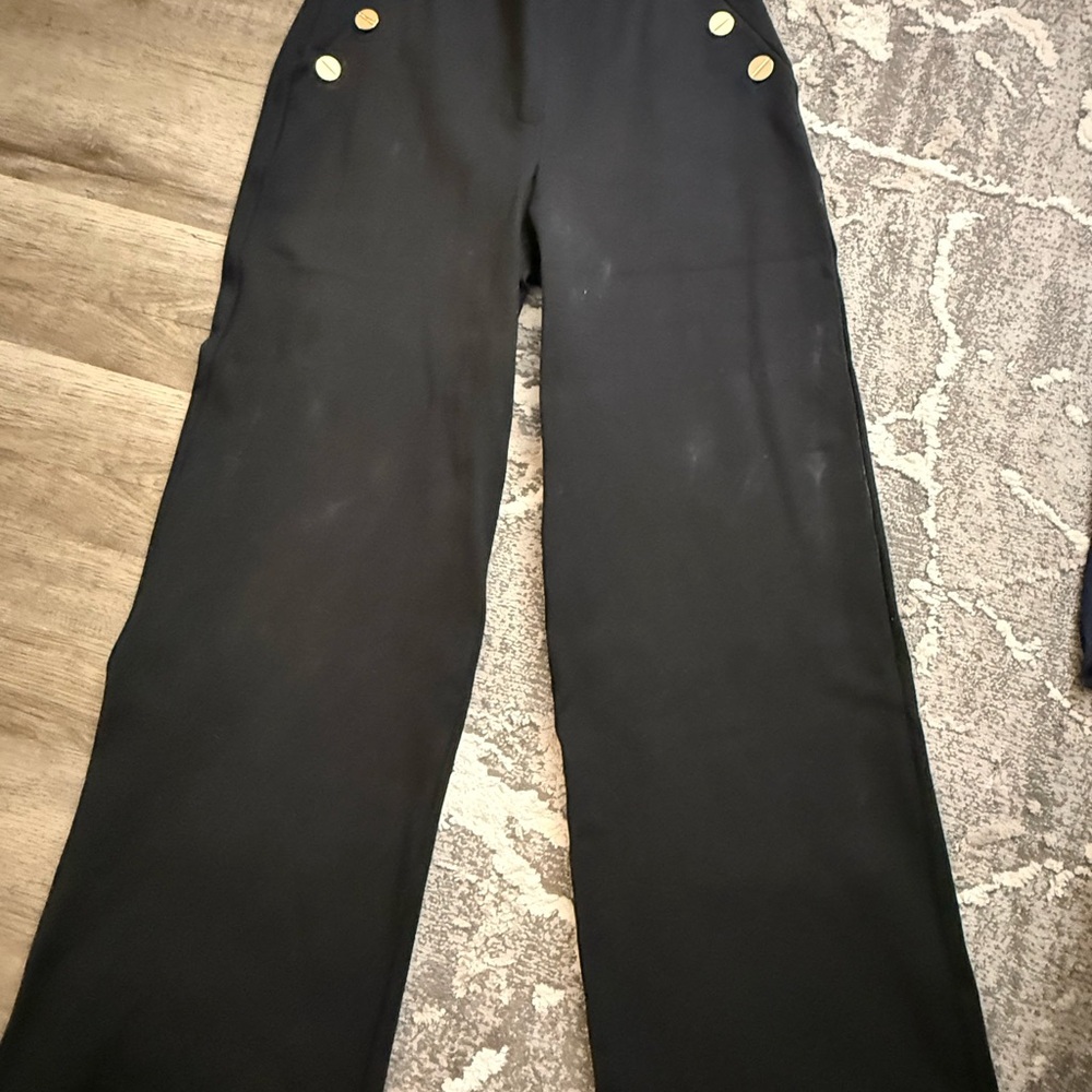 SPANX Black work pants with gold buttons